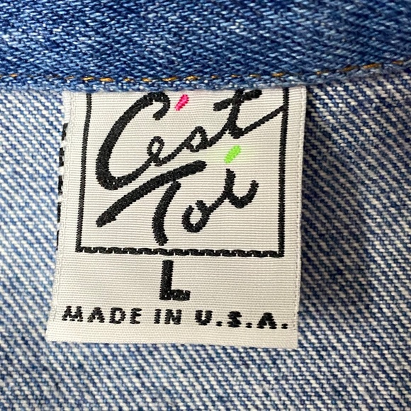 Ces Toi Crop Jean Jacket Size Large - Picture 7 of 8